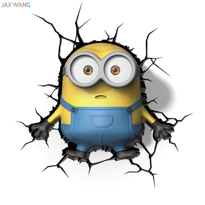 Cartoon Minions Stereo 3D Wall Night Lamps Children Bedroom Room Corridor Bedside Wall Birthday Gift Night PREORDER