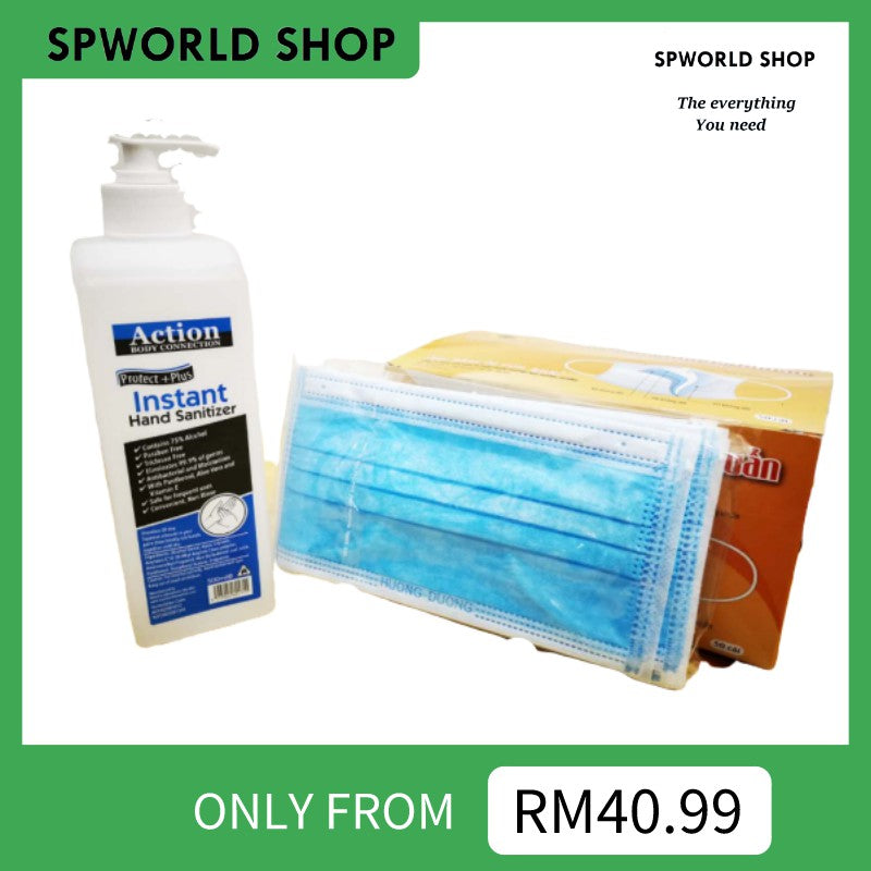 Action Instant Hand sanitizer 500ml With free 10 pcs mask