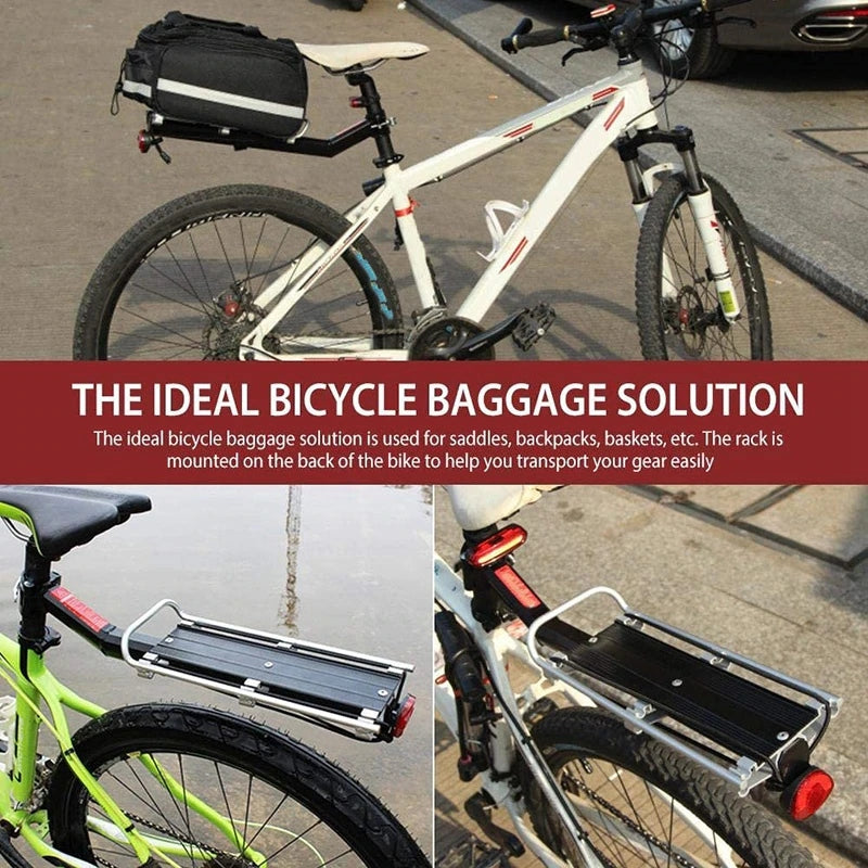 Bicycle Rear Rack, Bike Luggage Cargo Carrier, Quick Release Adjustable Cycling Seatpost Rack for Mountain Bike