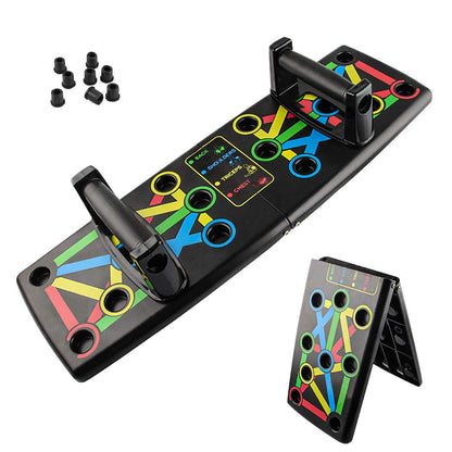 Folding Push Up Board Fitness Workout Train Muscle Exercise I-shaped Pushup Racks for Adults Indoor Home Muscle Training