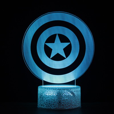 Superheroes Spiderman Thor Hammer Black Panther Icon LED Lamp Iron Man Captain America Shield 3D LED Light PREORDER