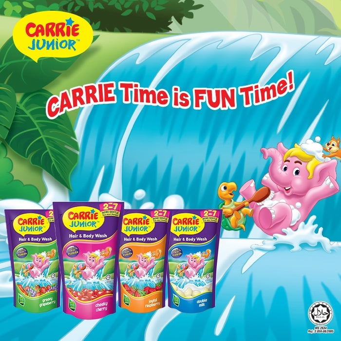 READY STOCK‼️ Carrie Junior Hair & Body Wash Twin Pack 500g x2 / 475g x2 Sabun Mandian & Syampu Kanak-Kanak