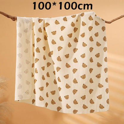 Newborn Baby Muslin Swaddle Kain Bedung Baby Towel Soft Blanket Kain Selimut Napkin Lampin Baby Blanket Kain Bedun