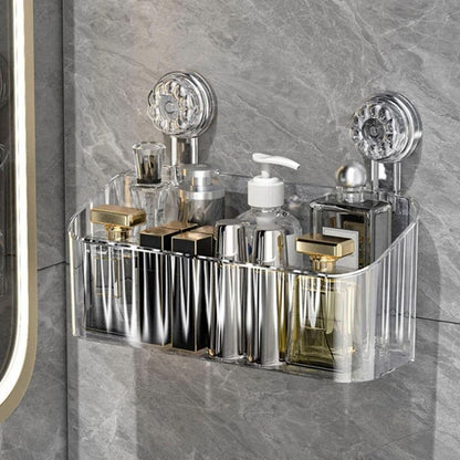 READY STOCK‼️ Suction Cup Bathroom Storage Basket | Wall-Mounted Shower Rack | Easy to Clean & Removable 吸盘式浴室收纳篮