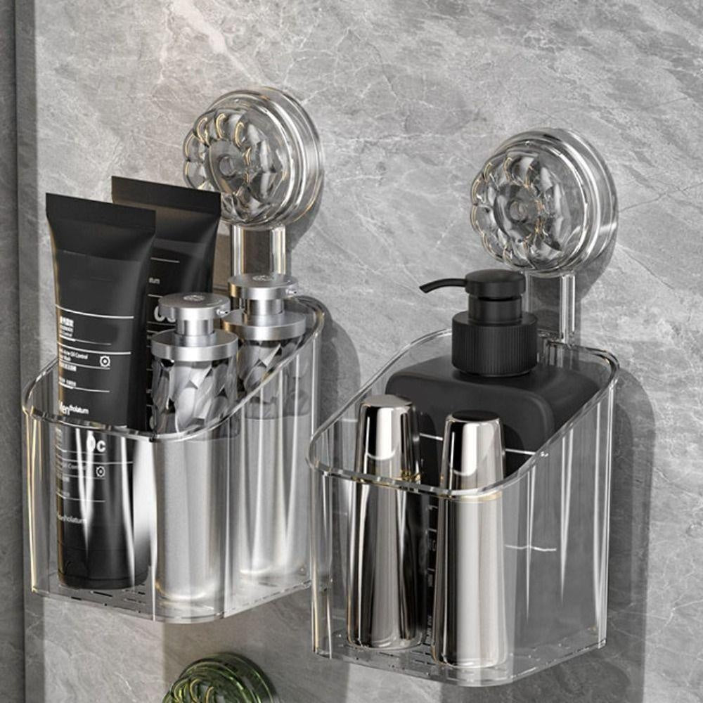READY STOCK‼️ Suction Cup Bathroom Storage Basket | Wall-Mounted Shower Rack | Easy to Clean & Removable 吸盘式浴室收纳篮