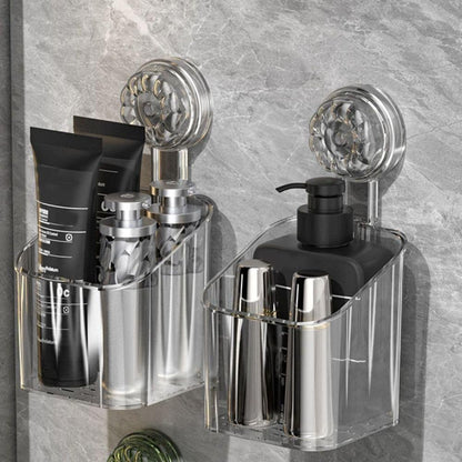 READY STOCK‼️ Suction Cup Bathroom Storage Basket | Wall-Mounted Shower Rack | Easy to Clean & Removable 吸盘式浴室收纳篮