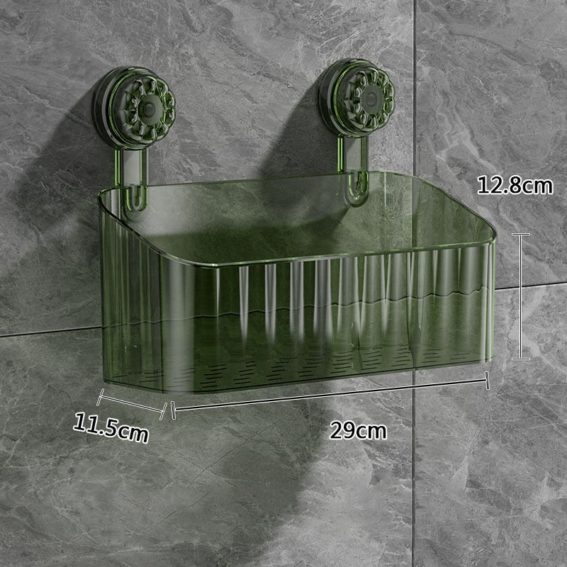 READY STOCK‼️ Suction Cup Bathroom Storage Basket | Wall-Mounted Shower Rack | Easy to Clean & Removable 吸盘式浴室收纳篮