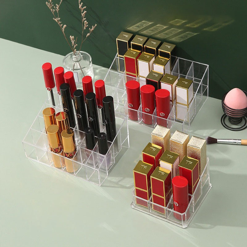 READY STOCK‼️ Lipstick Storage Box | Transparent Lip Gloss & Palette Organizer | Cosmetic Makeup Storage 化妆品收纳盒 口红收纳盒