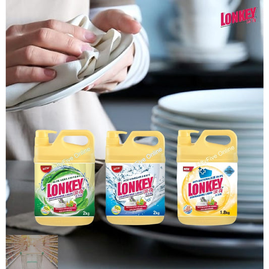 READY STOCK!!!Lonkey Dishwash 1.8Kg with Pump(assorted) Aloe Vera/Aco Vinegar/Anti-Bacterial