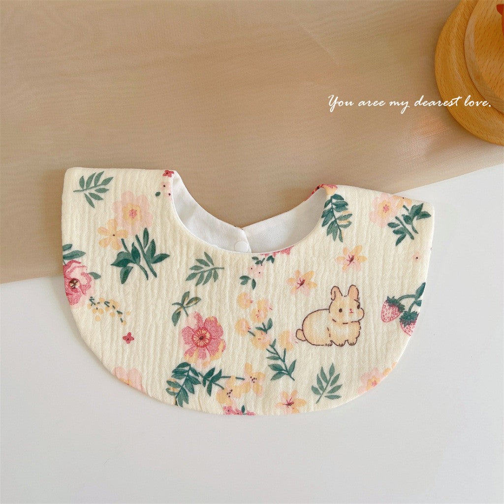 READY STOCK‼️ Baby Infant Saliva Towel | 100% Cotton Bibs | 360° Rotating Reversible Baby Bib  婴儿口水巾 | 100%纯棉围兜