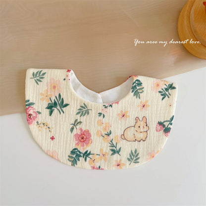READY STOCK‼️ Baby Infant Saliva Towel | 100% Cotton Bibs | 360° Rotating Reversible Baby Bib  婴儿口水巾 | 100%纯棉围兜
