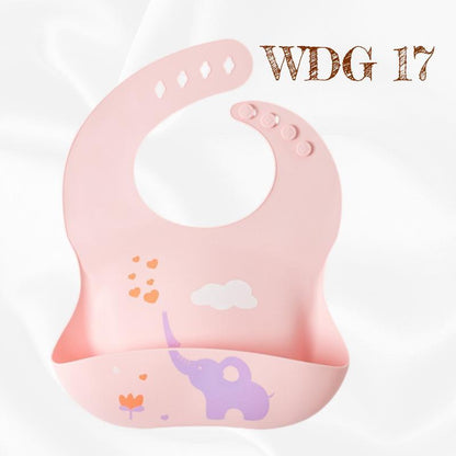 READY STOCK!!! Baby Silicone Bibs | Adjustable Waterproof Feeding Bib | Kids Apron for Mealtime WDG/GJQ 婴儿硅胶围兜 | 可调节防水围嘴