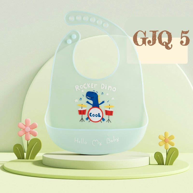 READY STOCK!!! Baby Silicone Bibs | Adjustable Waterproof Feeding Bib | Kids Apron for Mealtime WDG/GJQ 婴儿硅胶围兜 | 可调节防水围嘴