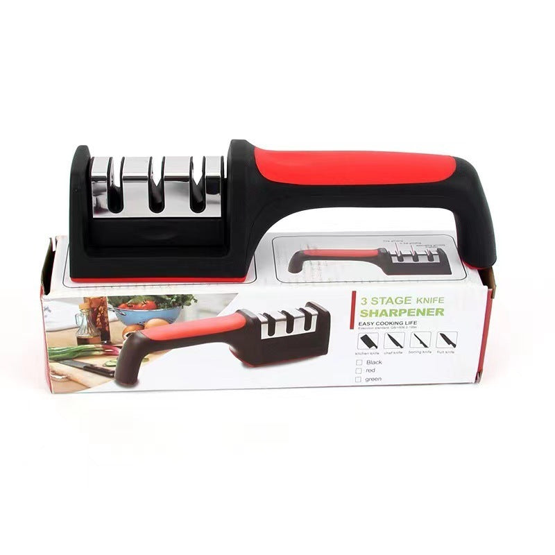 READY STOCK‼️ 3-Stage Knife Sharpener | Fast & Efficient Sharpening | Kitchen Knife & Scissors Sharpener   三段式磨刀器