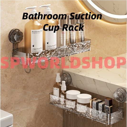 Bathroom Suction Cup Rack Transparent Perforation-Free Tripod Toilet Wall-Mounted Washstand Storage Shelf
