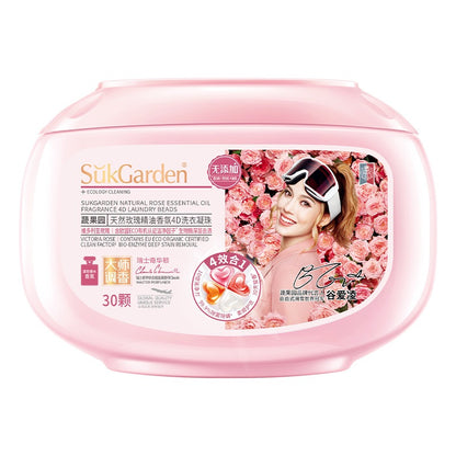 READY STOCK‼️ SukGarden 4D Laundry Beads Natural Rose Essential Oil Pewangi Pakaian Harum Tahan Lama  蔬果园玫瑰洗衣凝珠