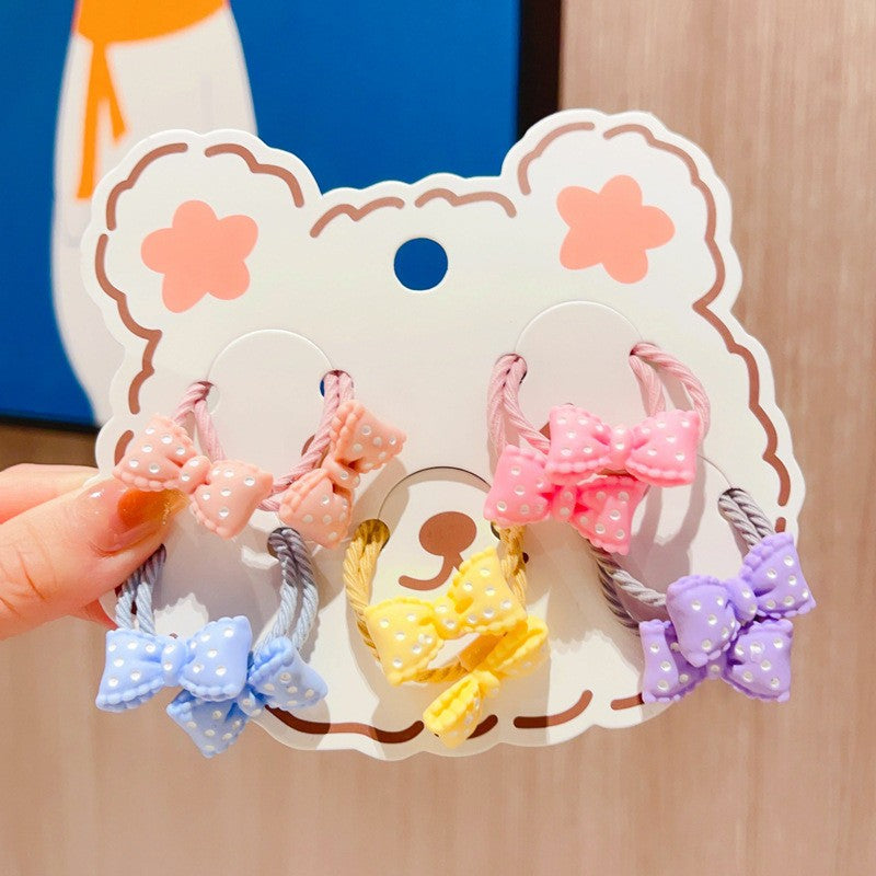 Children's Strawberry Bear Hair Rope Set Little Girl Cute Cartoon Head Rope Fashion Hair Accessories-CSW1008