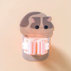 READY STOCK!!! Cat Mop Broom holder bathroom hook Kucing Strong adhesive Free Punching Wall Stick Holder 可爱挂拖把架卫生间挂