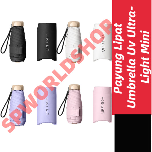 READY STOCK‼️ Payung Lipat UV Mini 5-Lipat Ultra-Light Vinyl Sunblock Kalis Hujan Rust-Proof Umbrella 雨伞