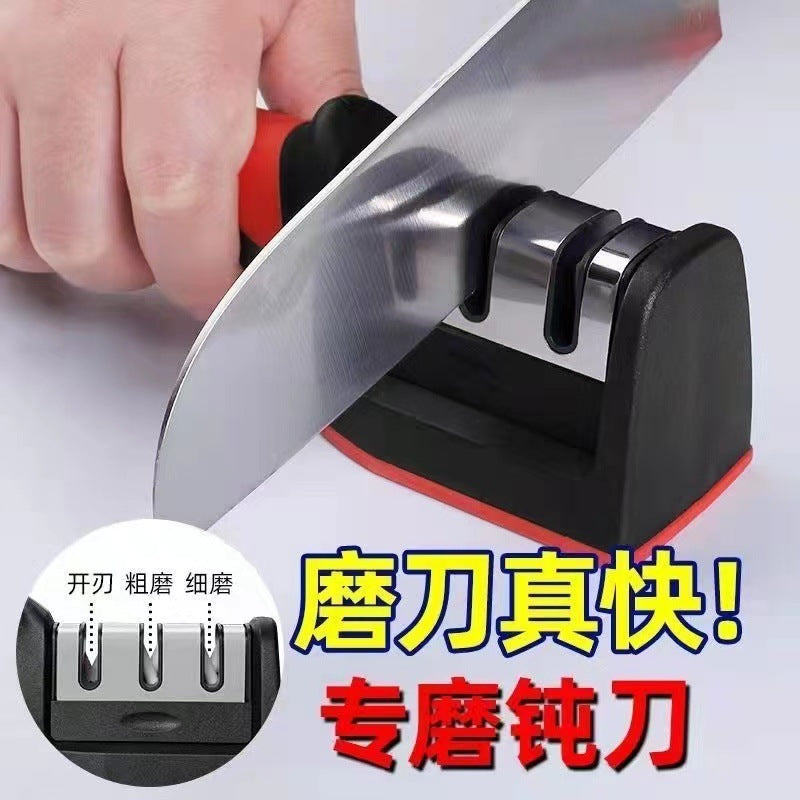 READY STOCK‼️ 3-Stage Knife Sharpener | Fast & Efficient Sharpening | Kitchen Knife & Scissors Sharpener   三段式磨刀器