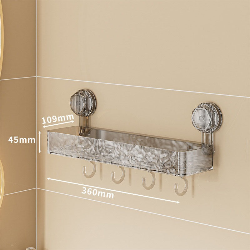 Bathroom Suction Cup Rack Transparent Perforation-Free Tripod Toilet Wall-Mounted Washstand Storage Shelf