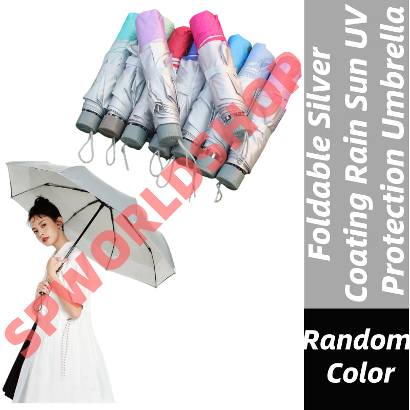 READY STOCK‼️ Foldable UV Protection Umbrella Silver Coating Anti-Rain Sun Kalis Hujan Matahari #3001 自动雨伞
