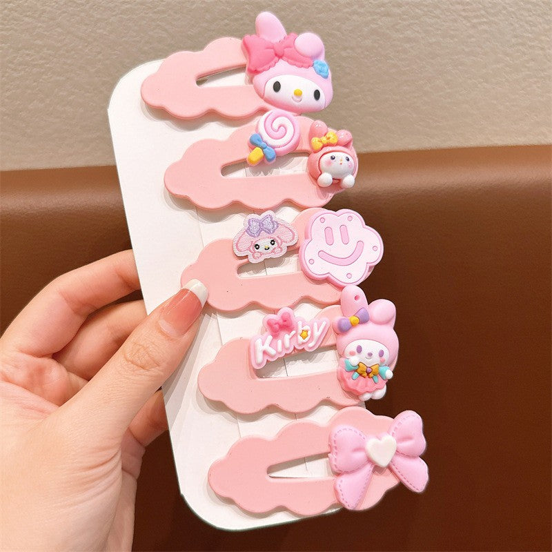 5pcs Set Children's Hairpin Baby Cute Cartoon Broken Hairpin Girl Kuromi Headdress Little Girl-CSW1005
