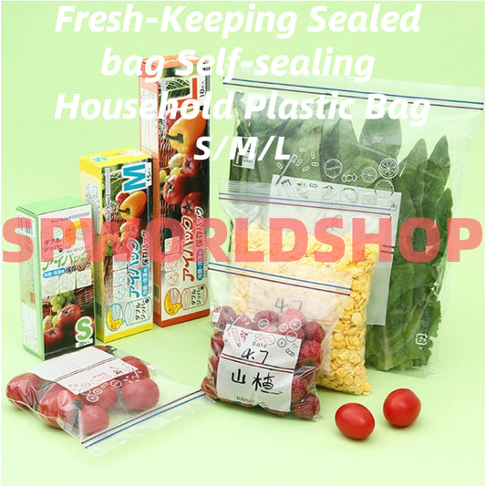 READY STOCK!!! Fresh-Keeping Sealed bag Self-sealing Household Plastic Bag Simpan Segar 密封袋保鲜食品包装袋自封塑封袋加厚