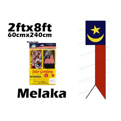 2x8ft【Cotton】Malaysia Flag & All State Flag 60cmx240cm Bendera Negeri Bendera Wilayah Johor Selangor Sembilan