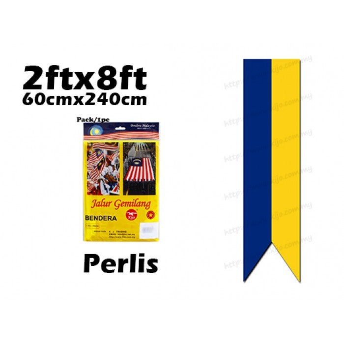 2x8ft【Cotton】Malaysia Flag & All State Flag 60cmx240cm Bendera Negeri Bendera Wilayah Johor Selangor Sembilan