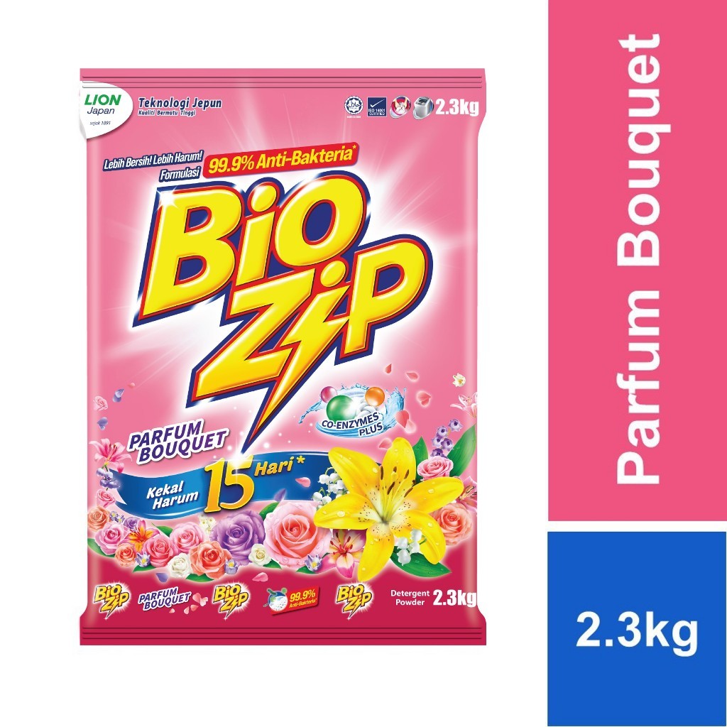 ✅ READY STOCK‼️ Bio Zip Serbuk Pencuci Baju 2.3kg (Magical Bloom/Flora/Oren/Parfum Bouquet/Colour) Harum & Bersih Berkes