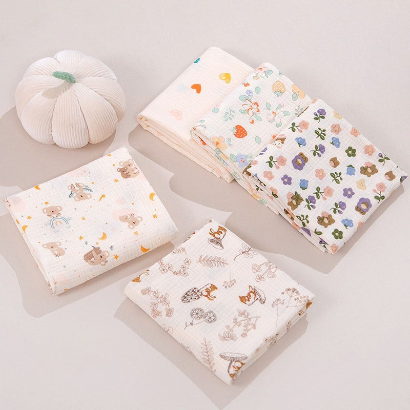 Newborn Baby Muslin Swaddle Kain Bedung Baby Towel Soft Blanket Kain Selimut Napkin Lampin Baby Blanket Kain Bedun