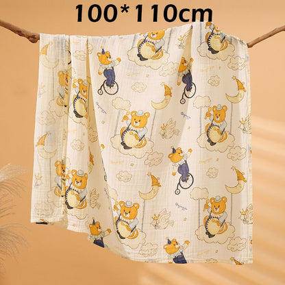 Newborn Baby Muslin Swaddle Kain Bedung Baby Towel Soft Blanket Kain Selimut Napkin Lampin Baby Blanket Kain Bedun
