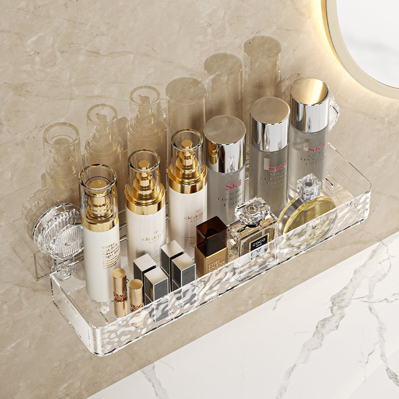 Bathroom Suction Cup Rack Transparent Perforation-Free Tripod Toilet Wall-Mounted Washstand Storage Shelf