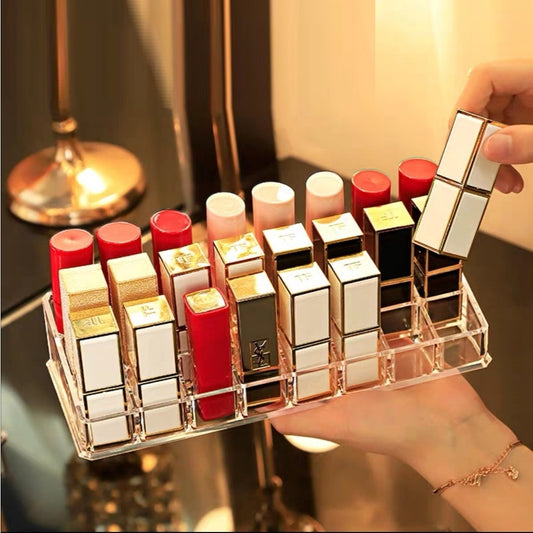 READY STOCK‼️ Lipstick Storage Box | Transparent Lip Gloss & Palette Organizer | Cosmetic Makeup Storage 化妆品收纳盒 口红收纳盒