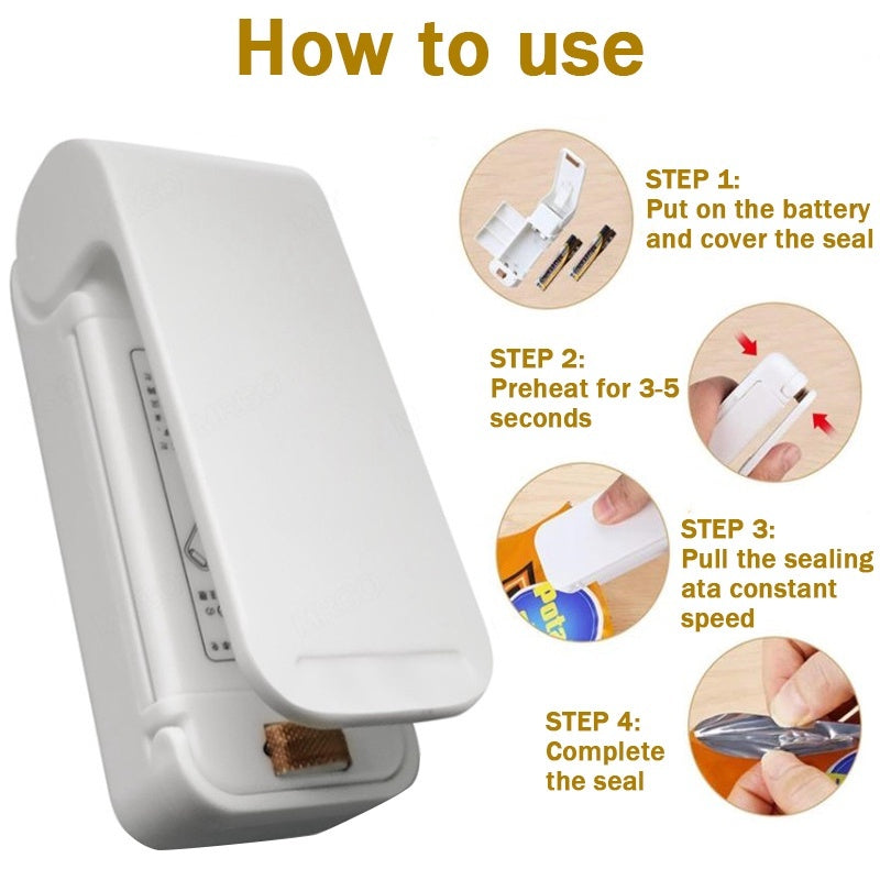 READY STOCK!!! Magic Mini Heat Sealing Machine | Portable Impulse Sealer for Plastic Bag Packing 迷你热封机 |封口机