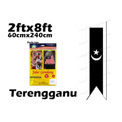 2x8ft【Cotton】Malaysia Flag & All State Flag 60cmx240cm Bendera Negeri Bendera Wilayah Johor Selangor Sembilan