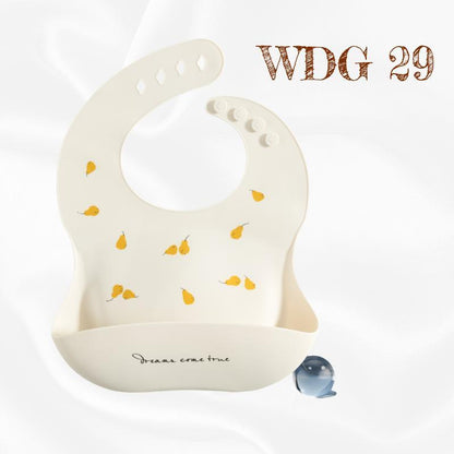 READY STOCK!!! Baby Silicone Bibs | Adjustable Waterproof Feeding Bib | Kids Apron for Mealtime WDG/GJQ 婴儿硅胶围兜 | 可调节防水围嘴