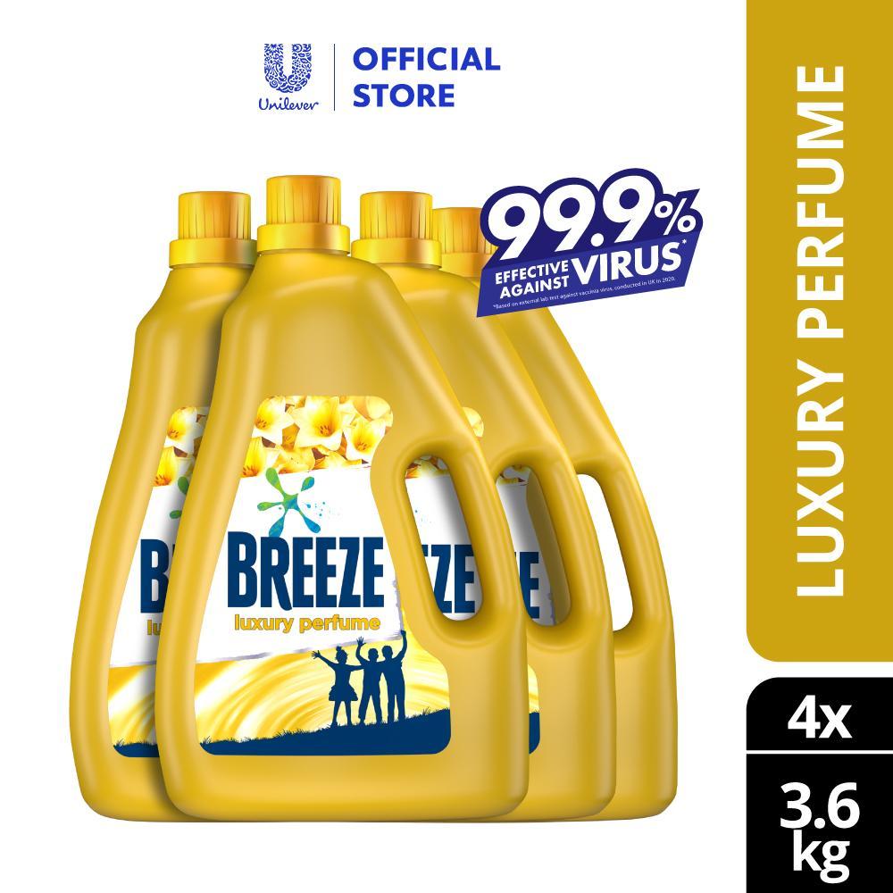 READY STOCK!!! Breeze Detergent Liquid Fragrance of Comfort Power Clean Colour Care 3.6kg 1 Box of 4 Bottle