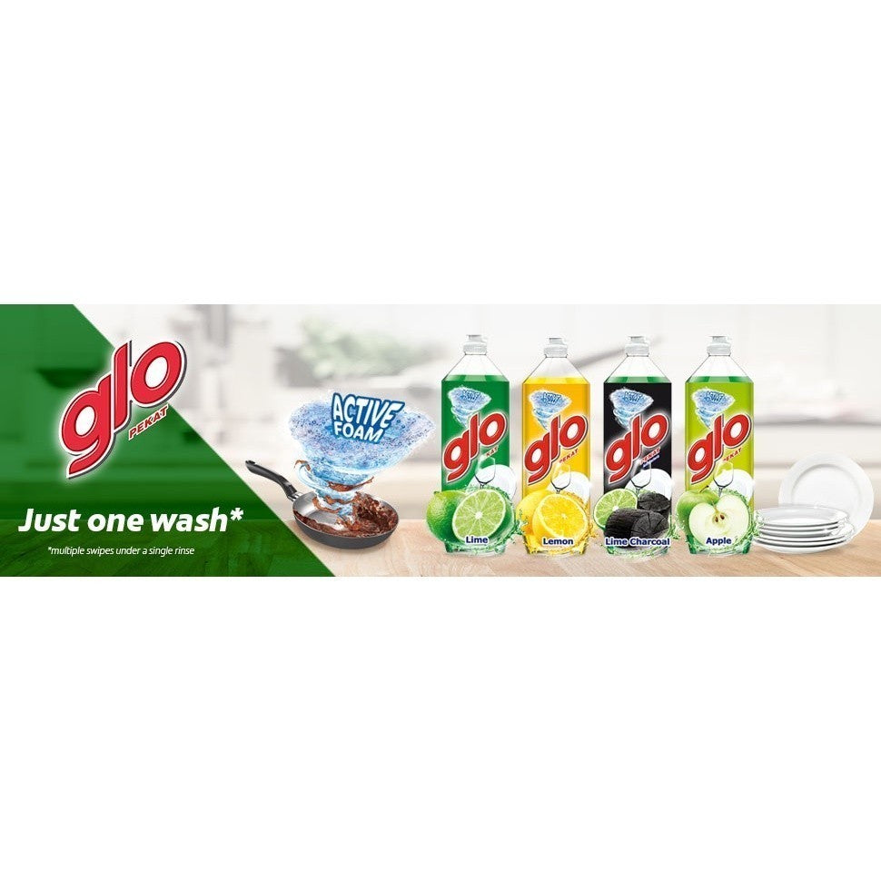 READY STOCK!!!GLO PEKAT Lemon Lime Dishwash Liquid DIshwashing 800/900ml Pencuci Pinggan Lemon Glo 1 Box of 12 Bottle