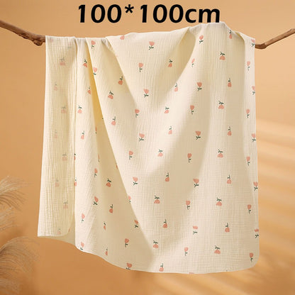 Newborn Baby Muslin Swaddle Kain Bedung Baby Towel Soft Blanket Kain Selimut Napkin Lampin Baby Blanket Kain Bedun