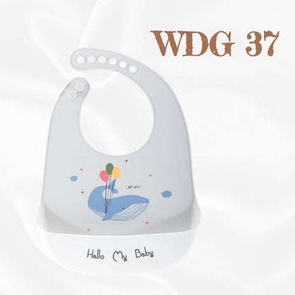READY STOCK!!! Baby Silicone Bibs | Adjustable Waterproof Feeding Bib | Kids Apron for Mealtime WDG/GJQ 婴儿硅胶围兜 | 可调节防水围嘴