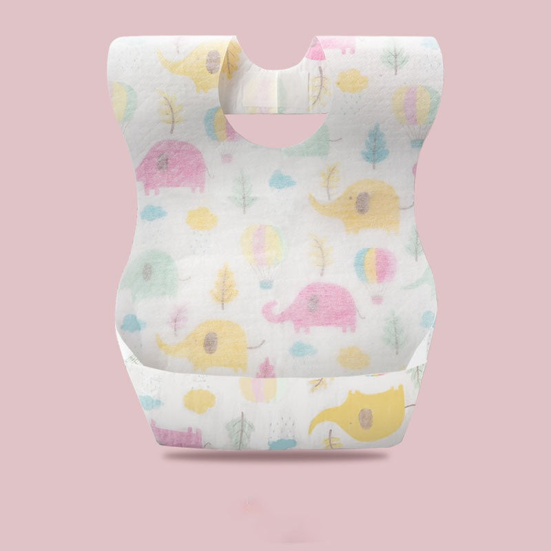 (READYSTOCK) 10PCS/50PCS Individual Packing Disposable Baby Bib Travel Waterproof Bib 一次性婴儿围兜