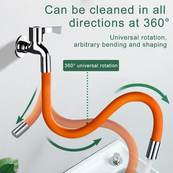 READY STOCK‼️ 360° Rotating Faucet Extension | Flexible Silicone Hose | Splash-Proof Water Tap Connector 旋转水龙头延长器 水龙头接头