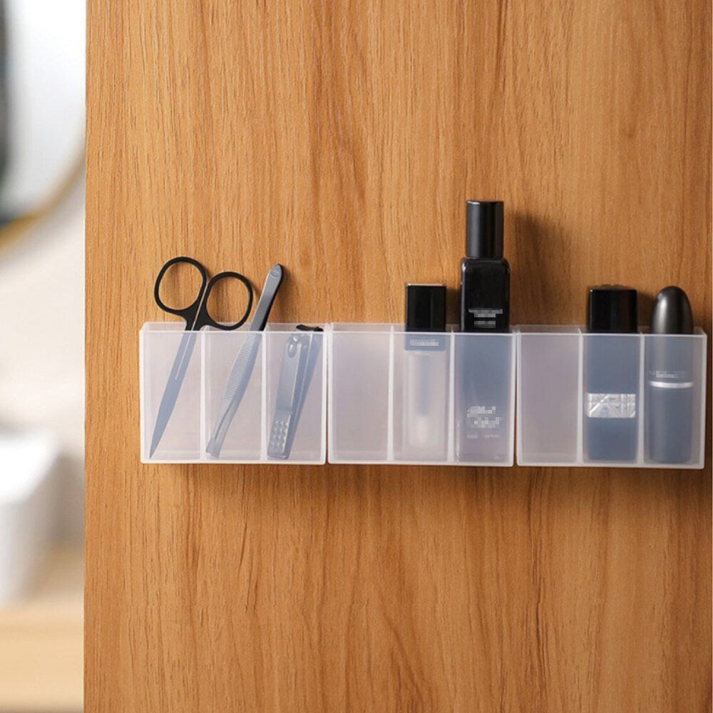 READY STOCK!!! Wall Mounted Storage Box with Lid | Lipstick, Scissors, Data Cable & Eyebrow Pencil Organizer 壁挂式带盖收纳盒