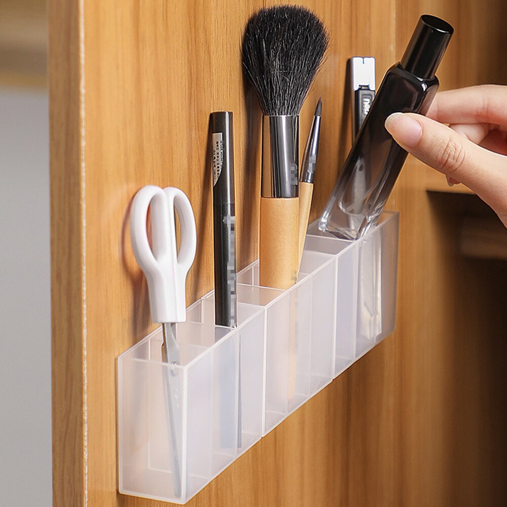 READY STOCK!!! Wall Mounted Storage Box with Lid | Lipstick, Scissors, Data Cable & Eyebrow Pencil Organizer 壁挂式带盖收纳盒