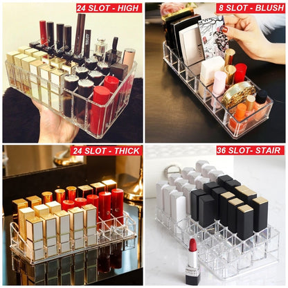READY STOCK‼️ Lipstick Storage Box | Transparent Lip Gloss & Palette Organizer | Cosmetic Makeup Storage 化妆品收纳盒 口红收纳盒