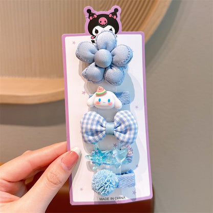 5pcs Set Children's Hairpin Baby Cute Cartoon Broken Hairpin Girl Kuromi Headdress Little Girl-CSW1005