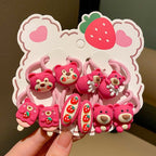 Children's Strawberry Bear Hair Rope Set Little Girl Cute Cartoon Head Rope Fashion Hair Accessories-CSW1008