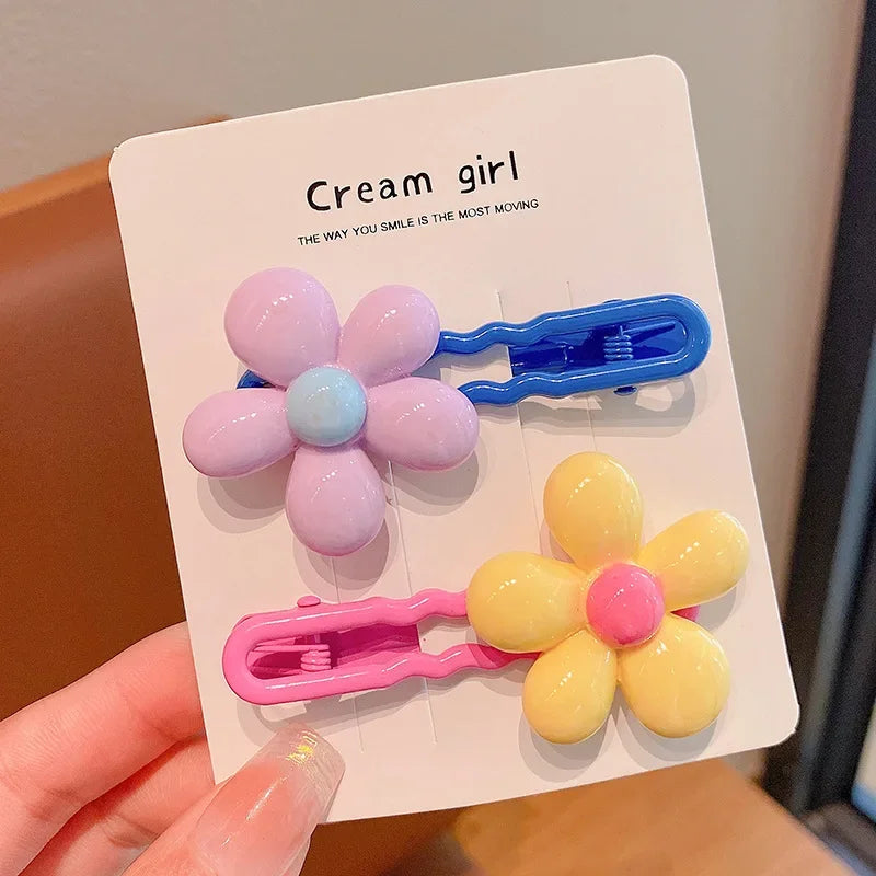 2pc Cute Flower Bangs Hairpin Party Holiday Ornamen-CSW1013